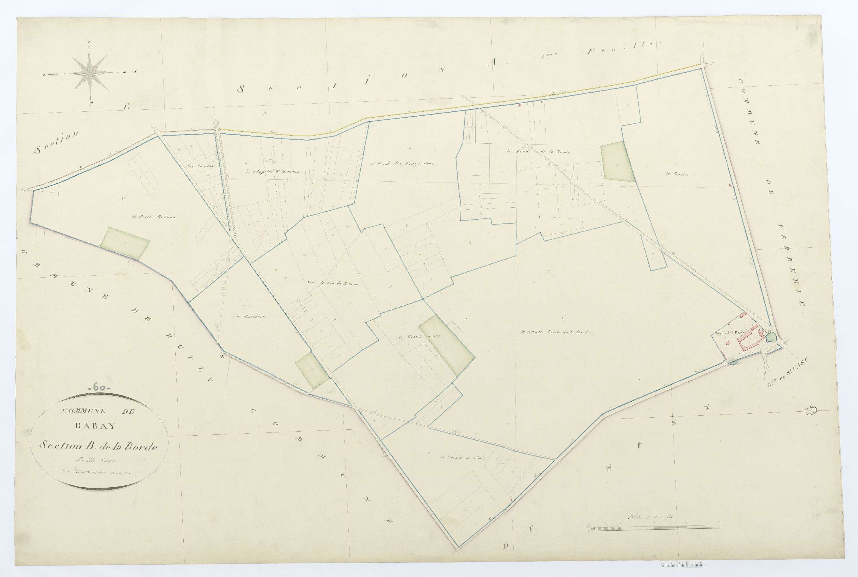 Raray - Cadastre napoléonien, section B, feuille unique