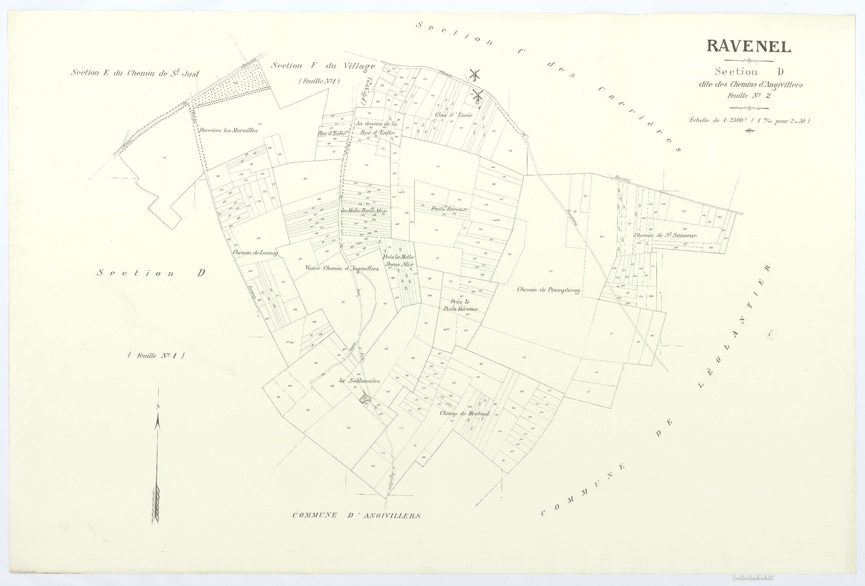 Ravenel - Cadastre napoléonien (copie), section D2