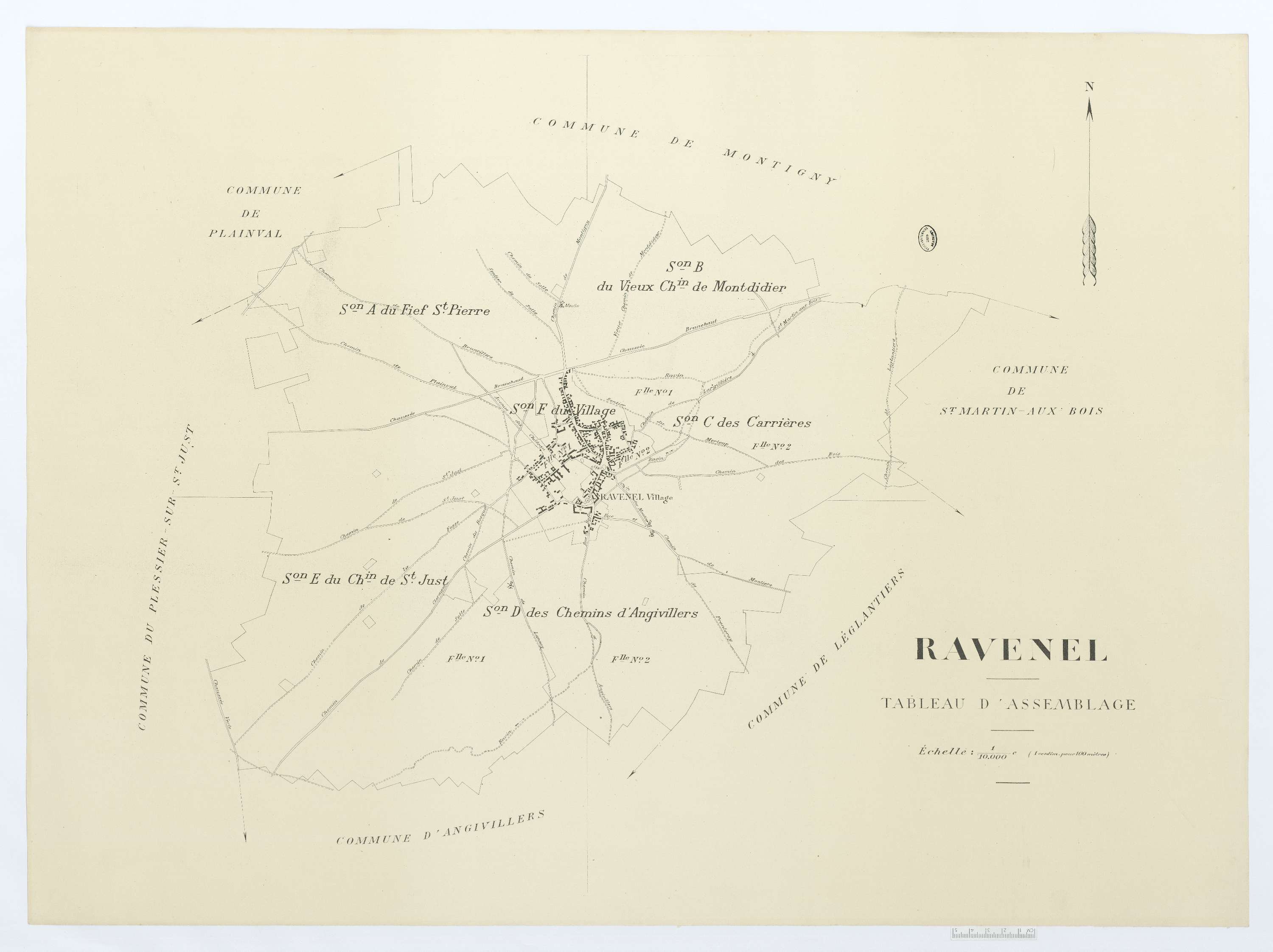 Ravenel - Cadastre napoléonien (copie), tableau d'assemblage