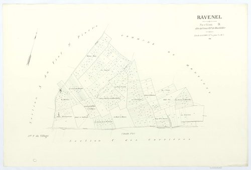 Ravenel - Cadastre napoléonien (copie), section B, feuille unique