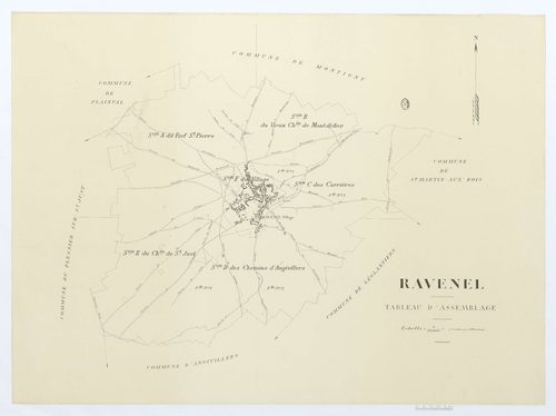 Ravenel - Cadastre napoléonien (copie), tableau d'assemblage