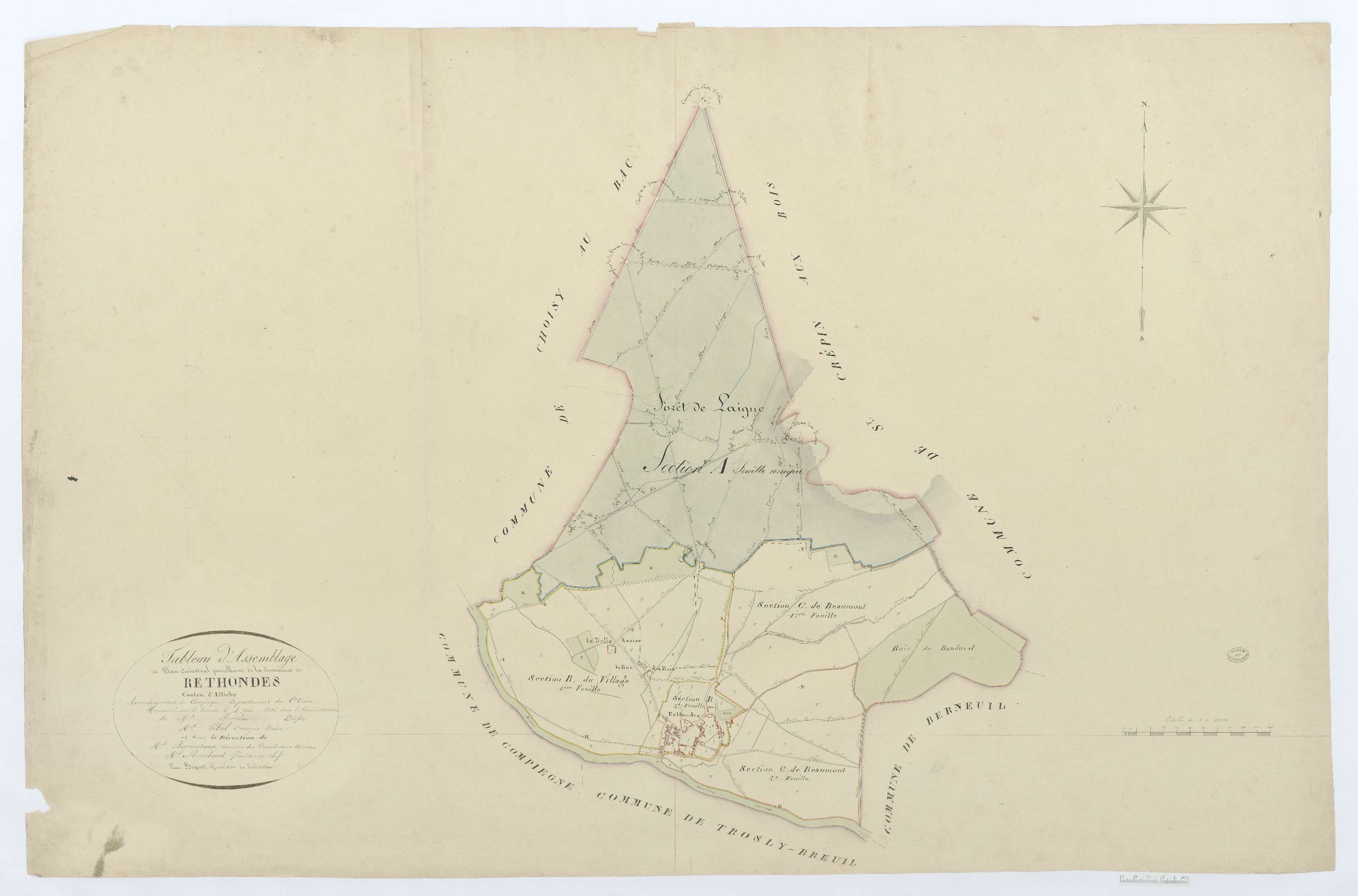 Rethondes - Cadastre napoléonien, tableau d'assemblage
