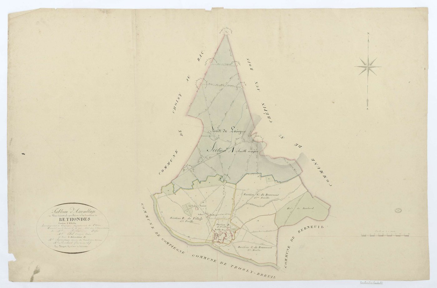 Rethondes - Cadastre napoléonien, tableau d'assemblage
