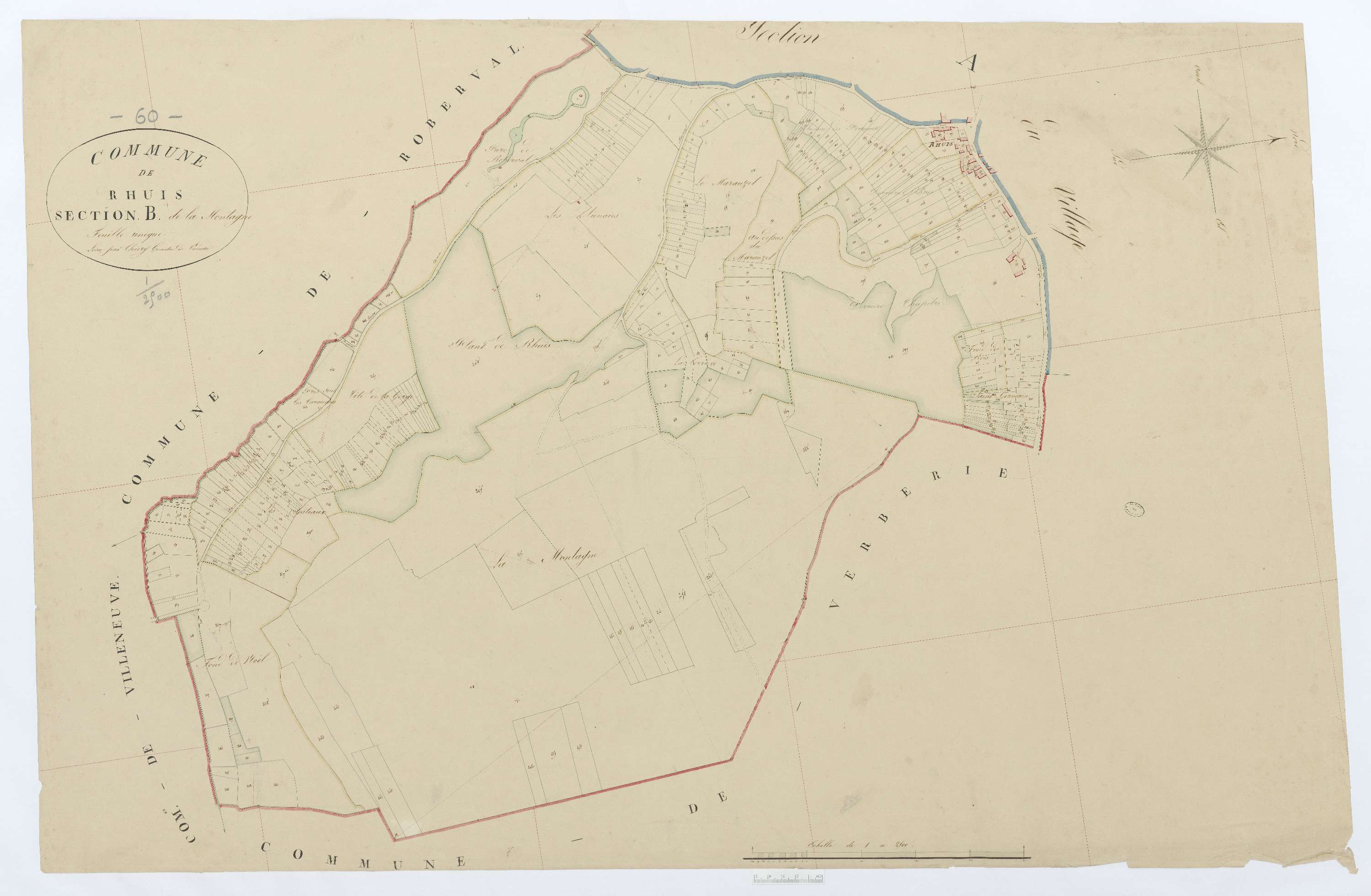 Rhuis - Cadastre napoléonien, section B, feuille unique