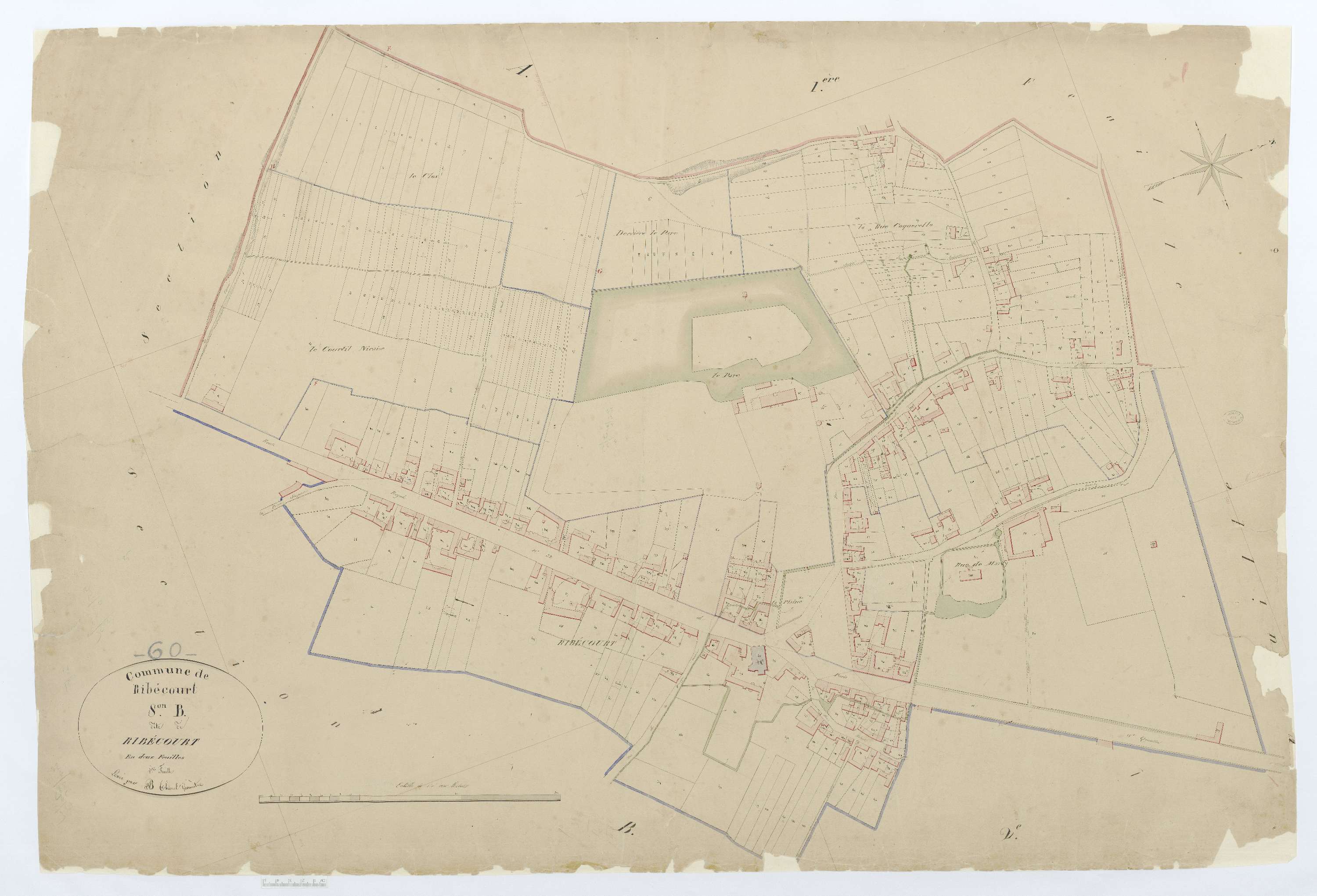 Ribécourt-Dreslincourt - Cadastre napoléonien, section B1