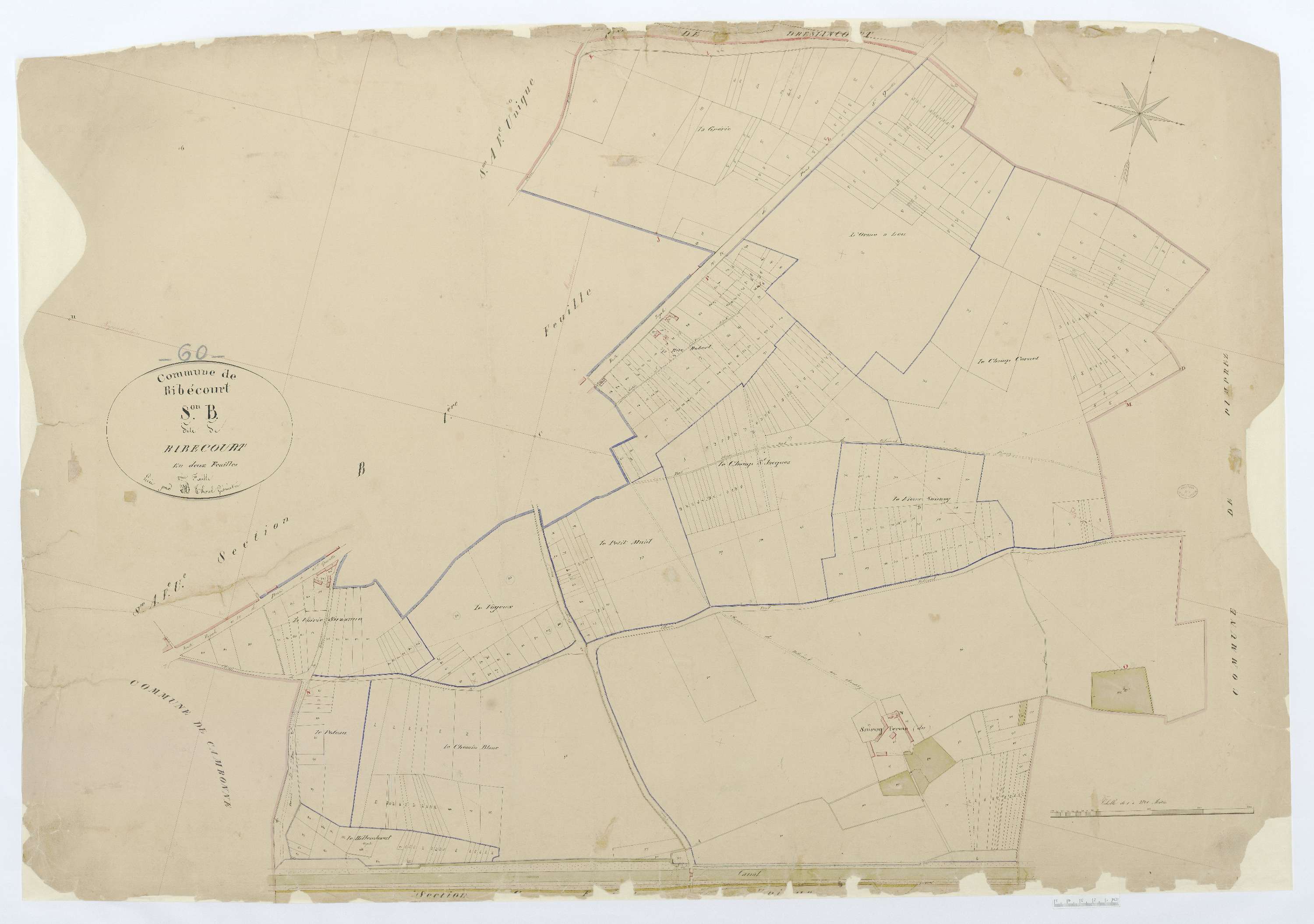 Ribécourt-Dreslincourt - Cadastre napoléonien, section B2