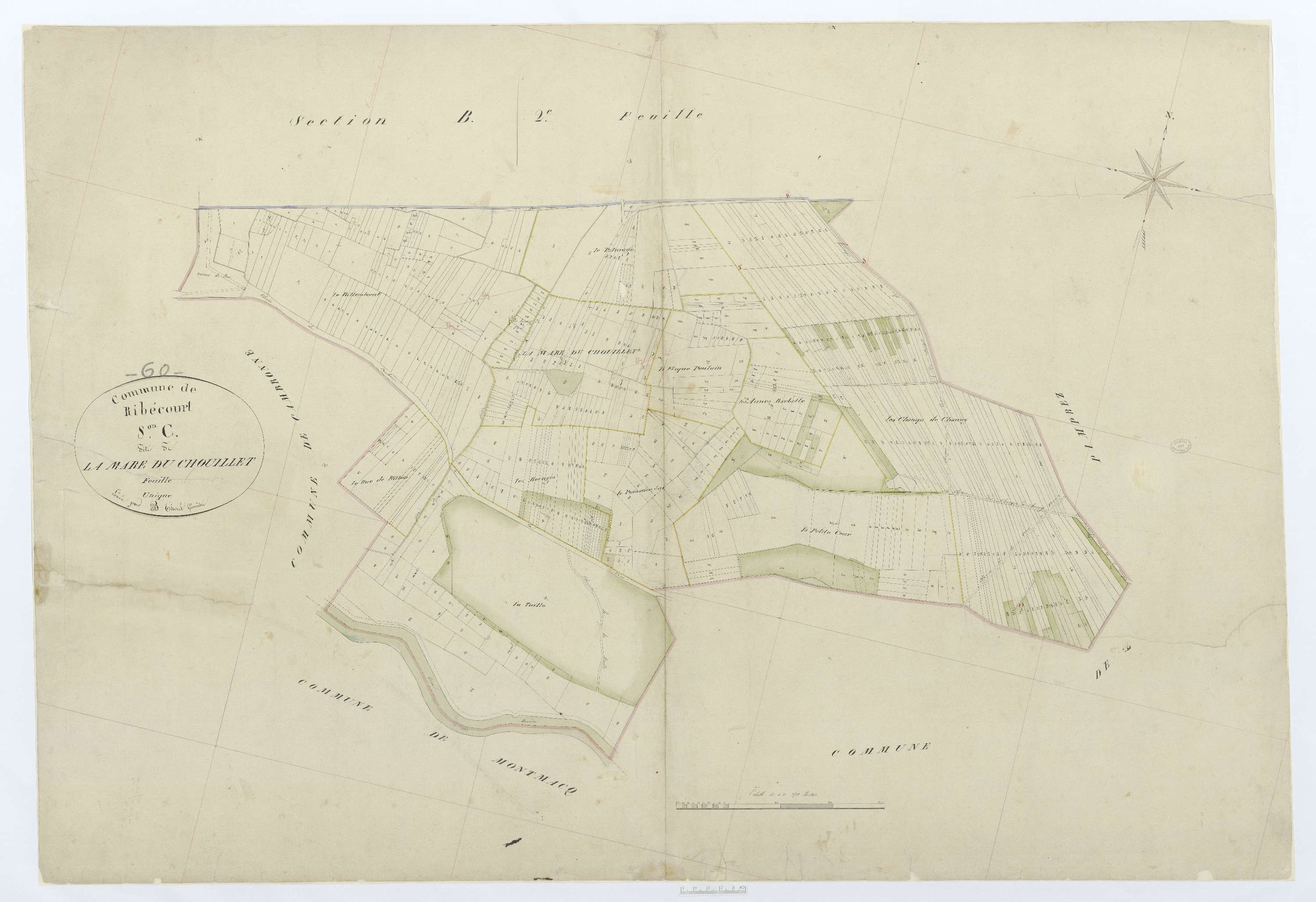 Ribécourt-Dreslincourt - Cadastre napoléonien, section C, feuille unique