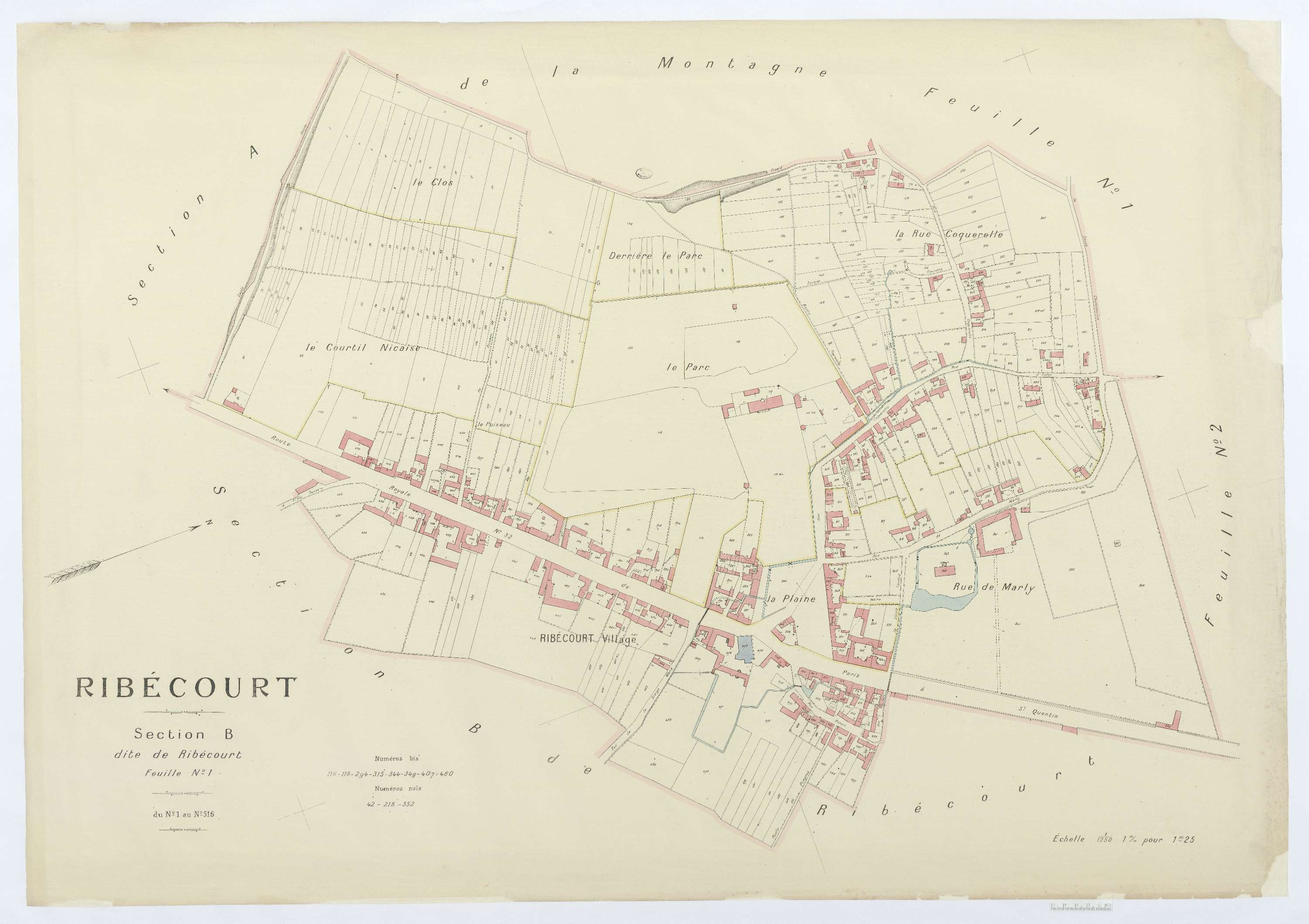Ribécourt-Dreslincourt - Cadastre napoléonien (copie), section B1