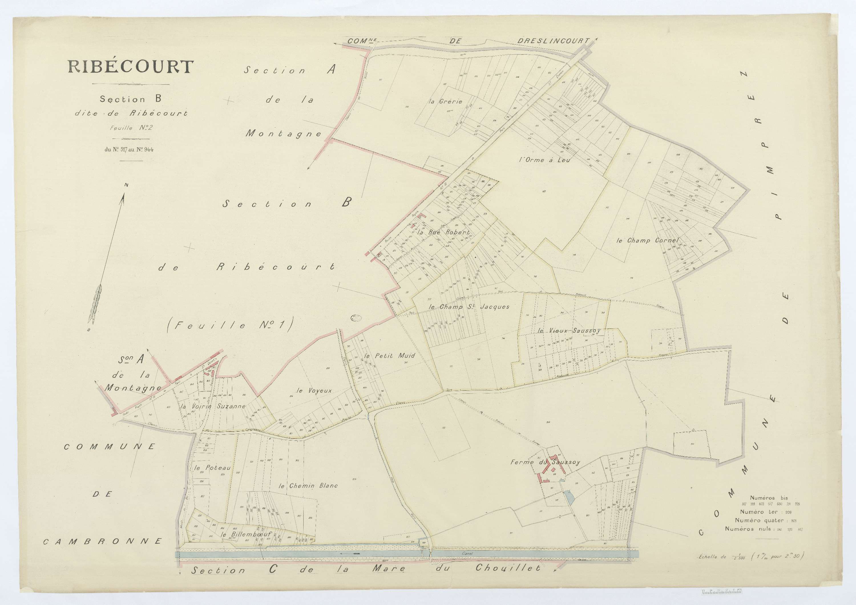 Ribécourt-Dreslincourt - Cadastre napoléonien (copie), section B2