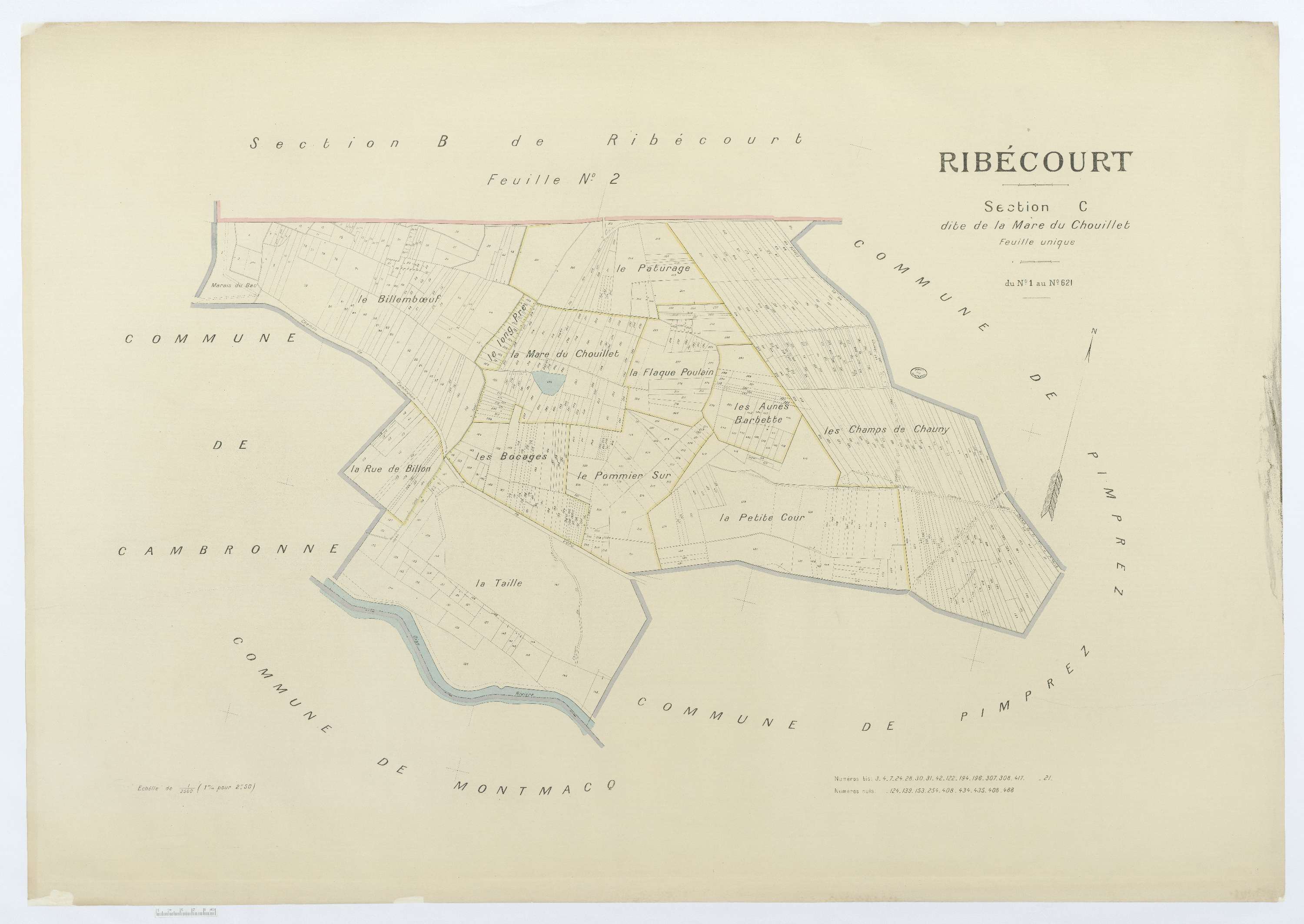 Ribécourt-Dreslincourt - Cadastre napoléonien (copie), section C, feuille unique