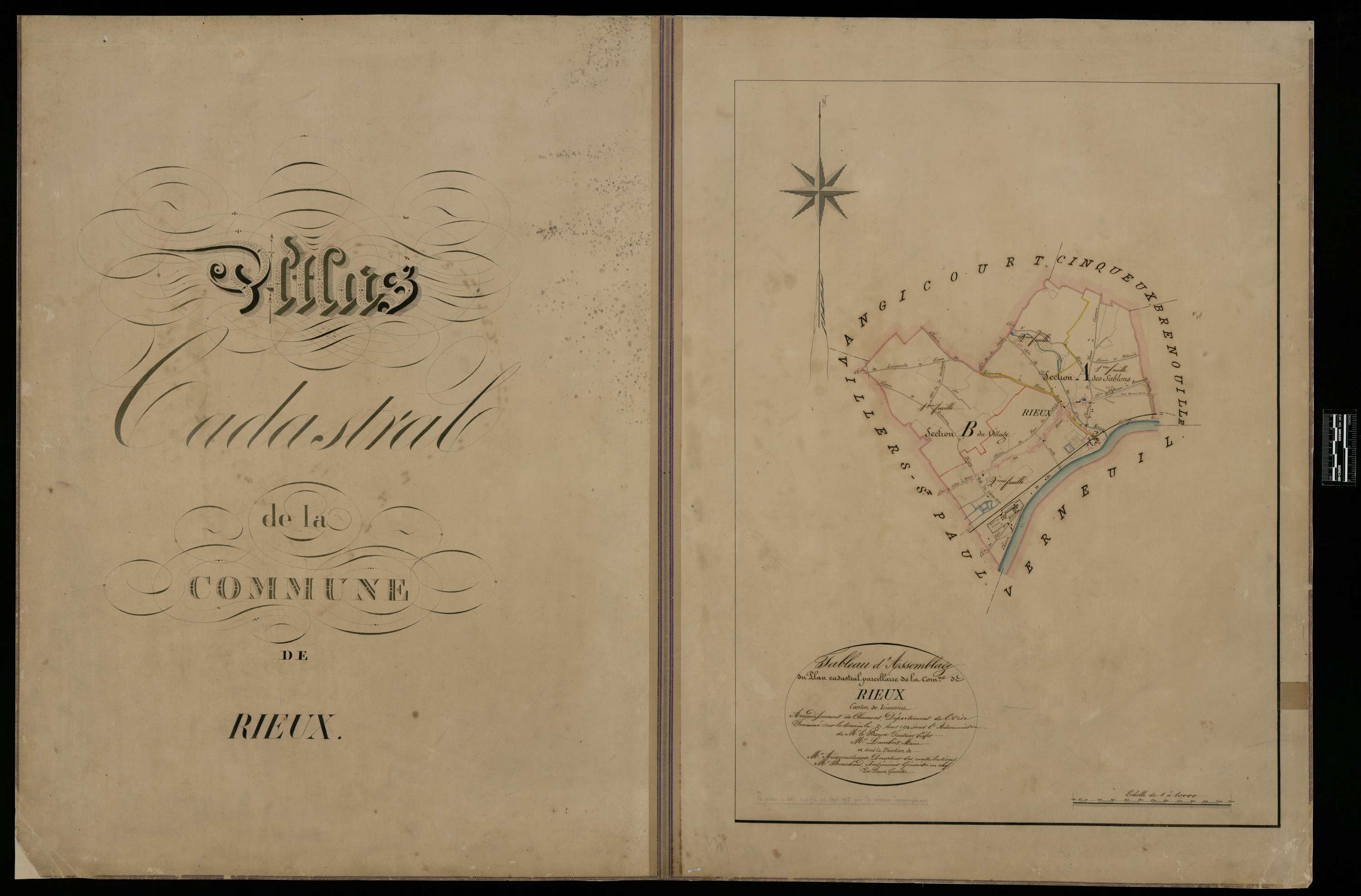 Rieux - Cadastre napoléonien, tableau d'assemblage