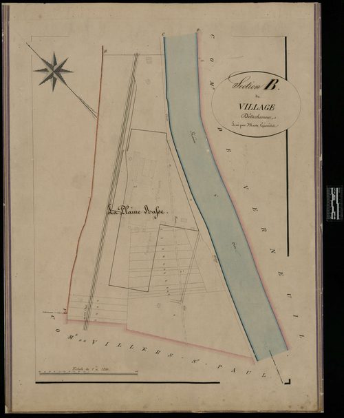 Rieux - Cadastre napoléonien, section B, détableau d'assemblagechement