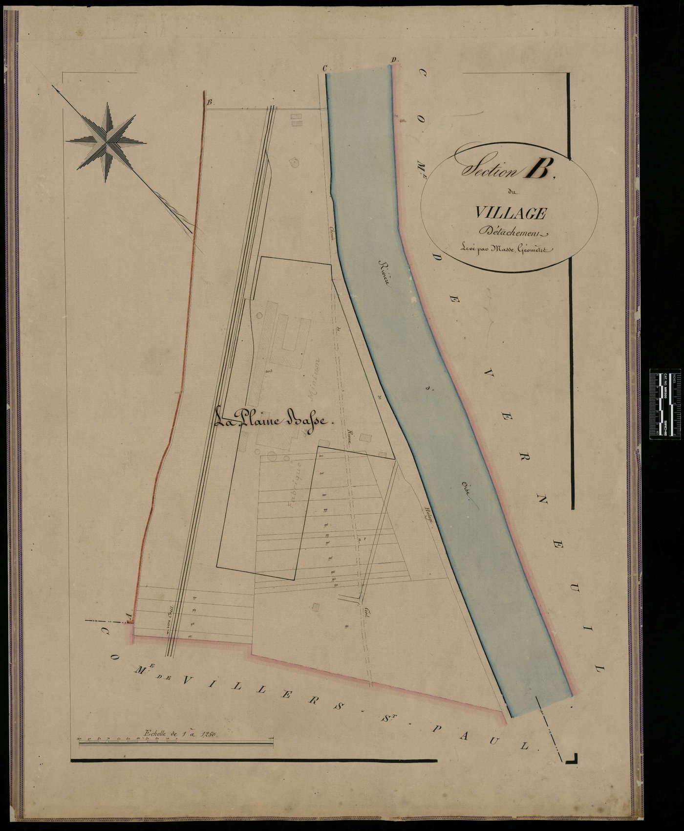 Rieux - Cadastre napoléonien, section B, détableau d'assemblagechement