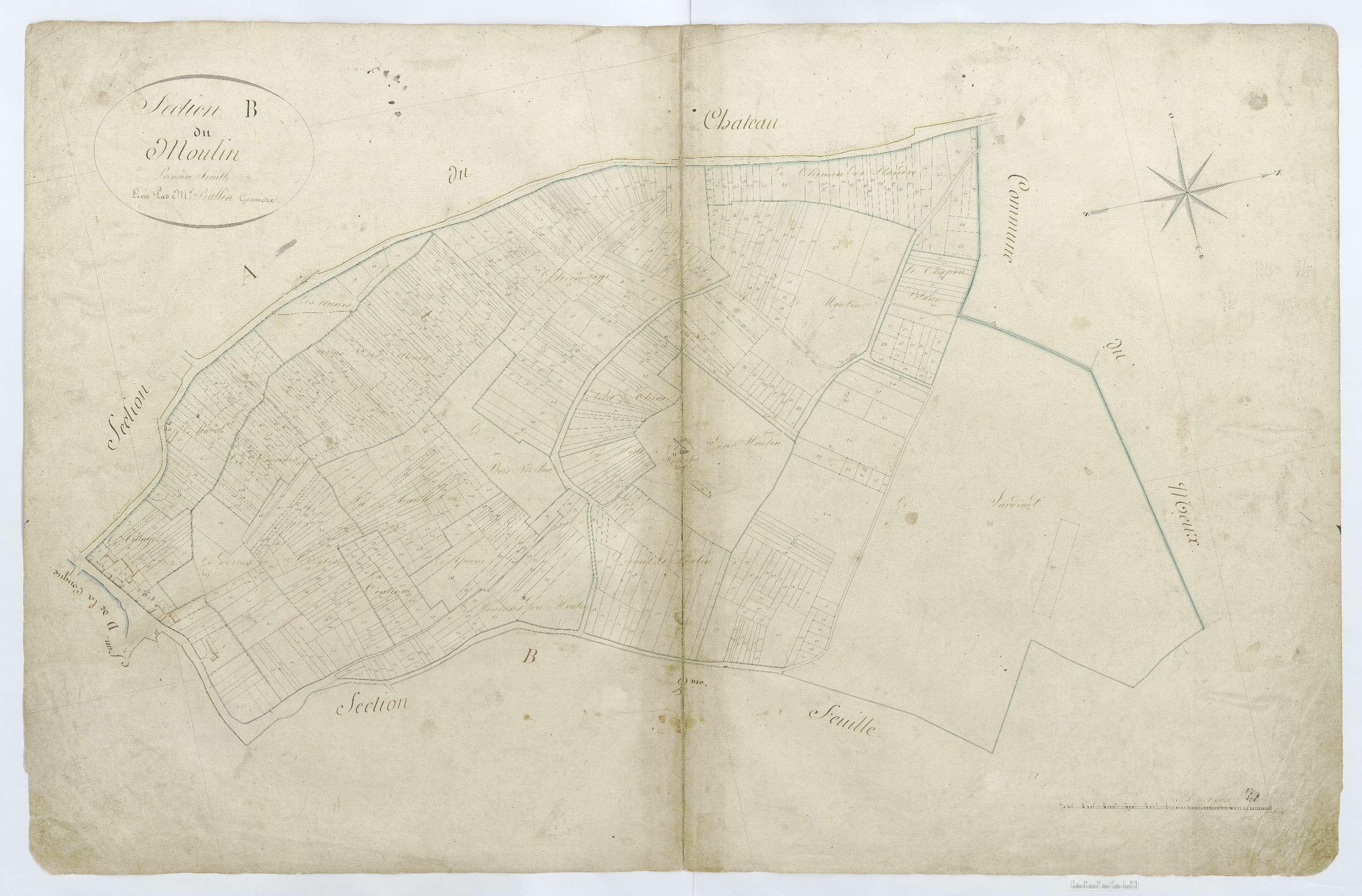 Rivecourt - Cadastre napoléonien, section B1