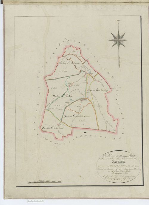 Roberval - Cadastre napoléonien, tableau d'assemblage