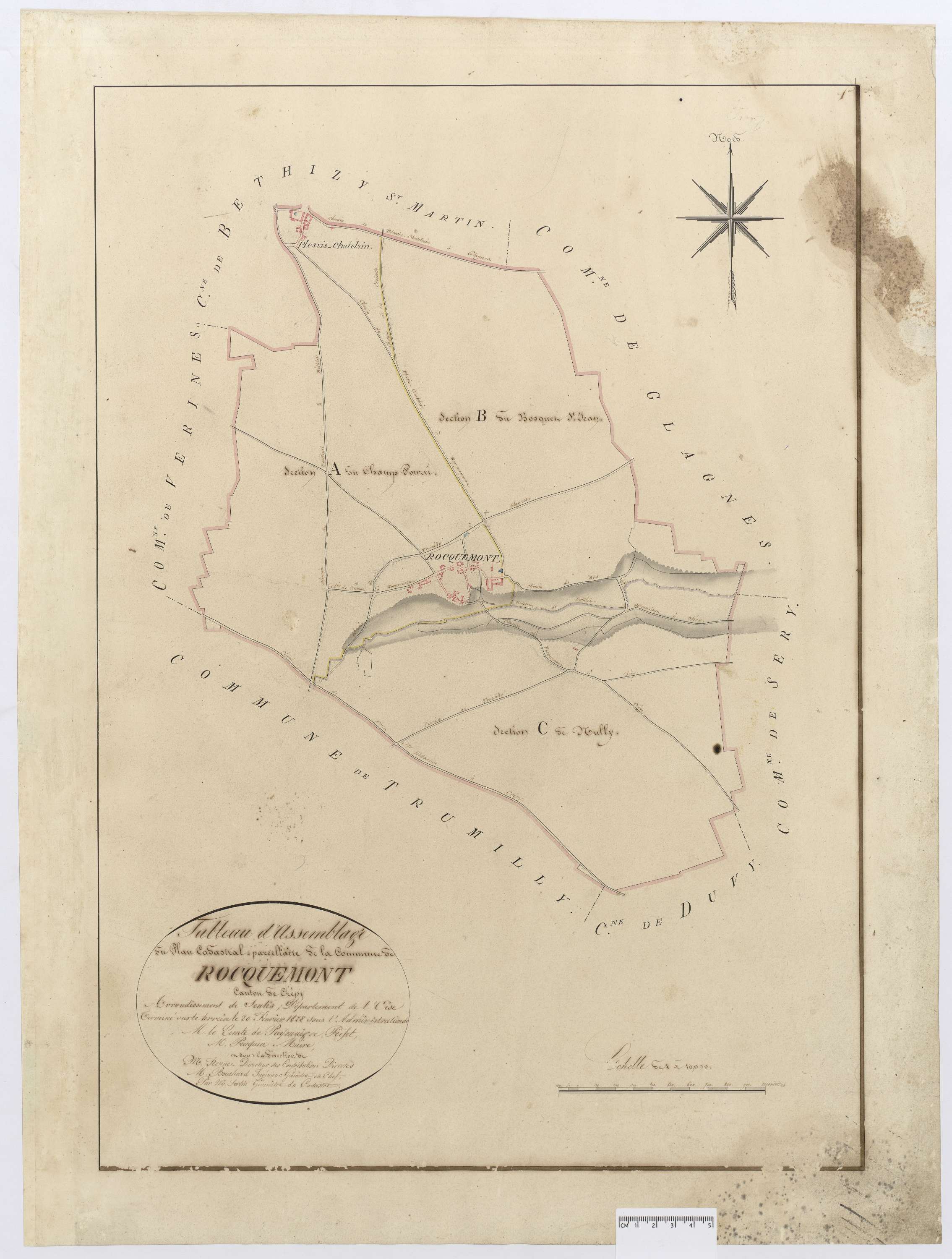 Rocquemont - Cadastre napoléonien, tableau d'assemblage