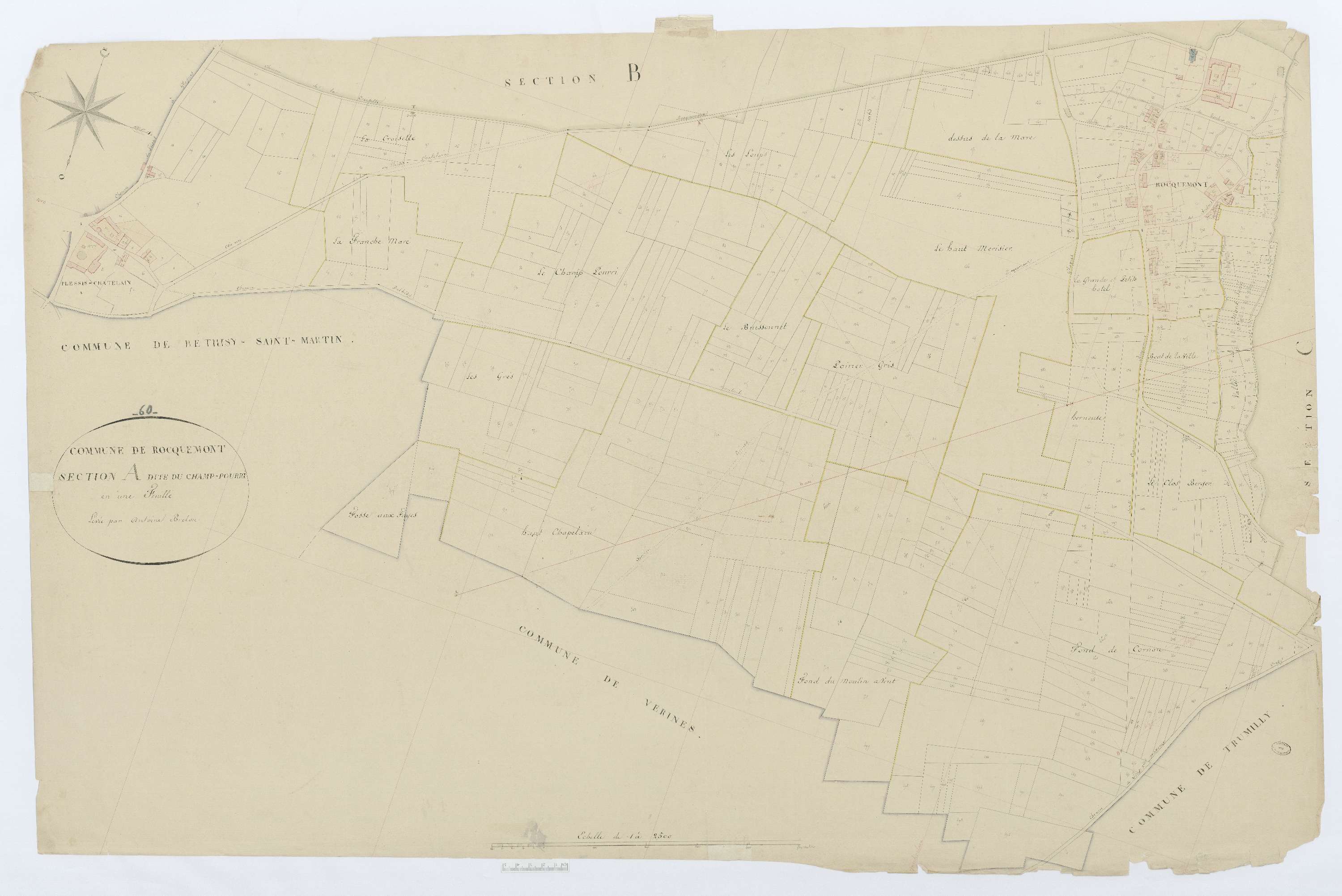 Rocquemont - Cadastre napoléonien, section A, feuille unique