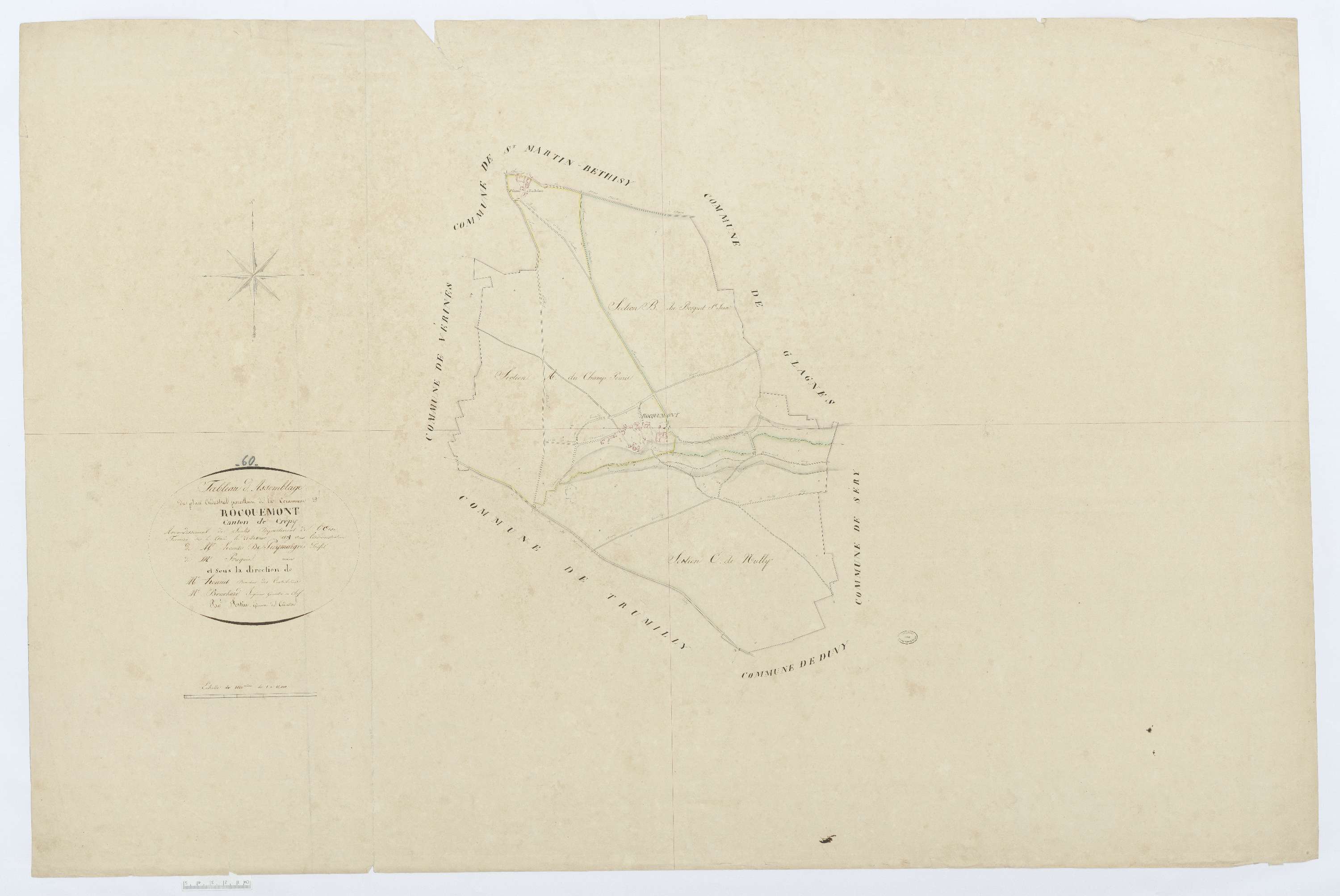 Rocquemont - Cadastre napoléonien, tableau d'assemblage