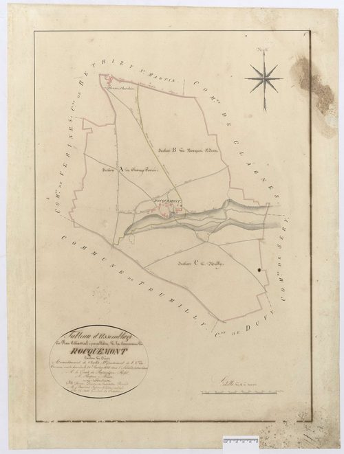 Rocquemont - Cadastre napoléonien, tableau d'assemblage
