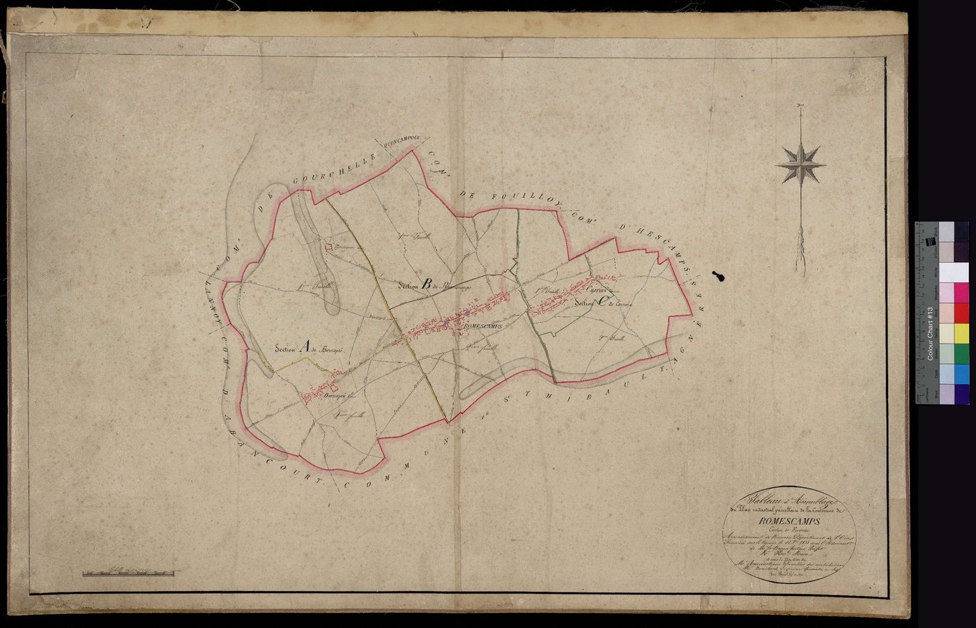 Romescamps - Cadastre napoléonien, tableau d'assemblage