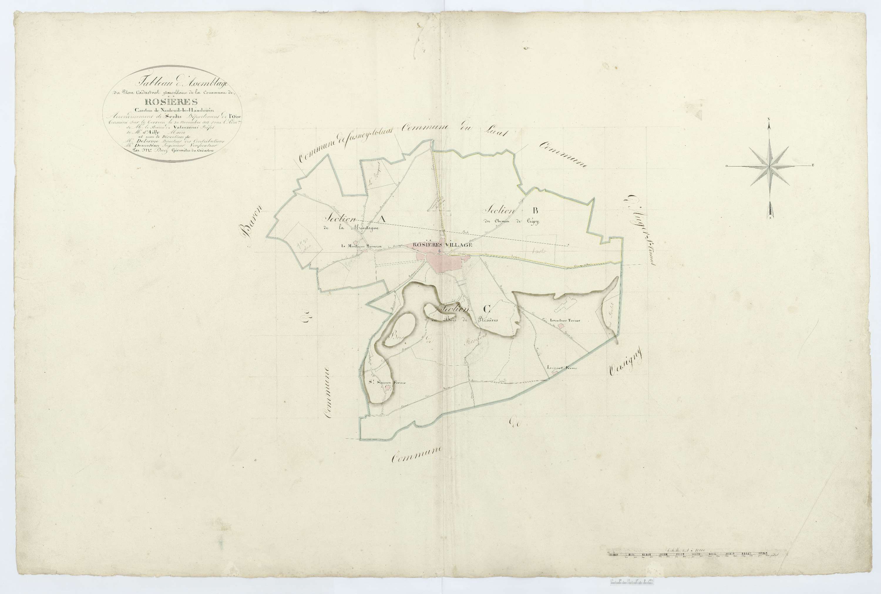 Rosières - Cadastre napoléonien, tableau d'assemblage