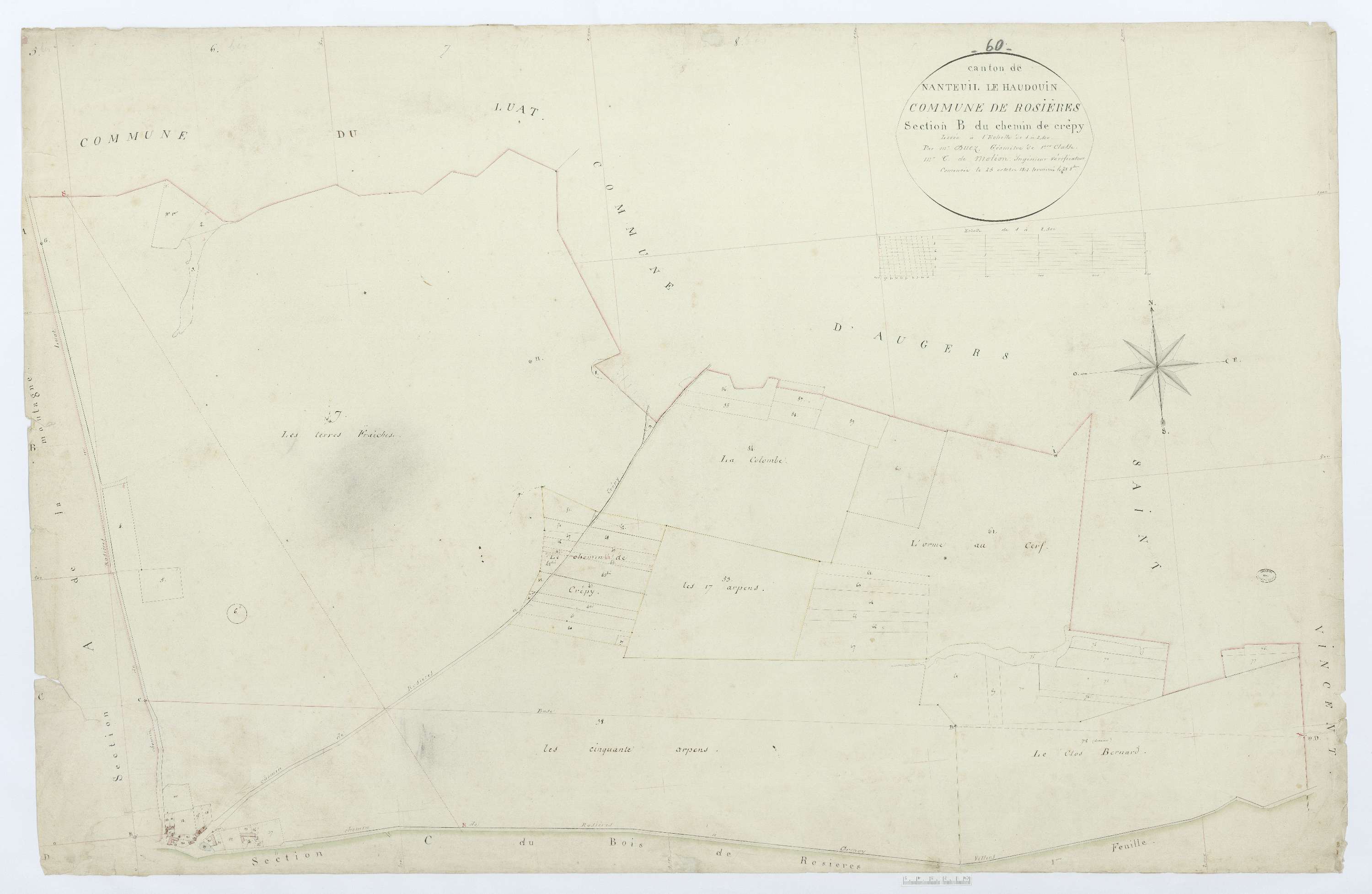 Rosières - Cadastre napoléonien, section B, feuille unique