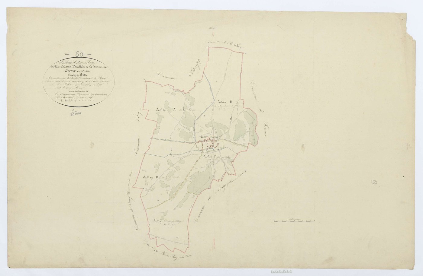 Rosoy-en-Multien - Cadastre napoléonien, tableau d'assemblage