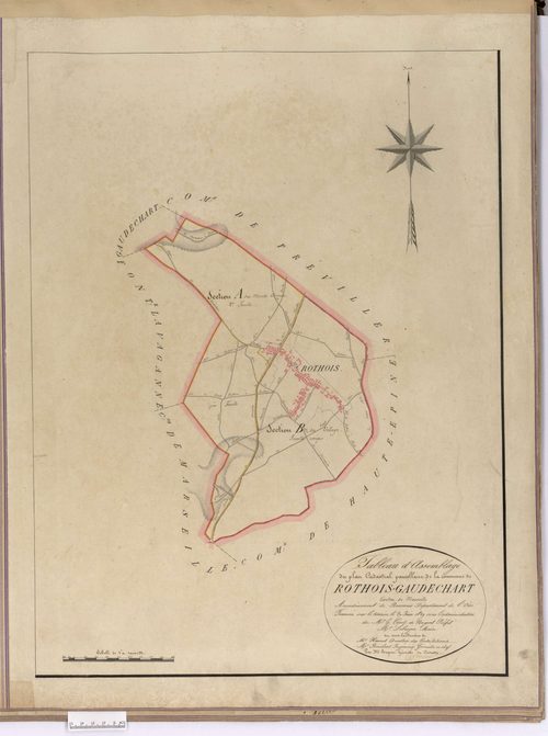 Rothois - Cadastre napoléonien, tableau d'assemblage