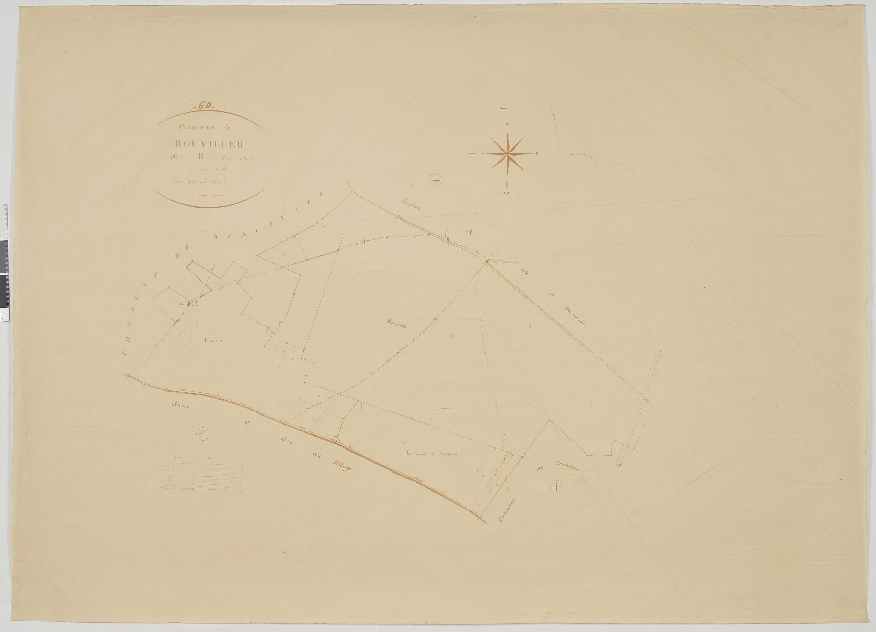 Rouvillers - Cadastre napoléonien (copie), section B