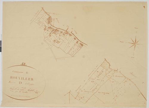 Rouvillers - Cadastre napoléonien (copie), section D (agrandissement)