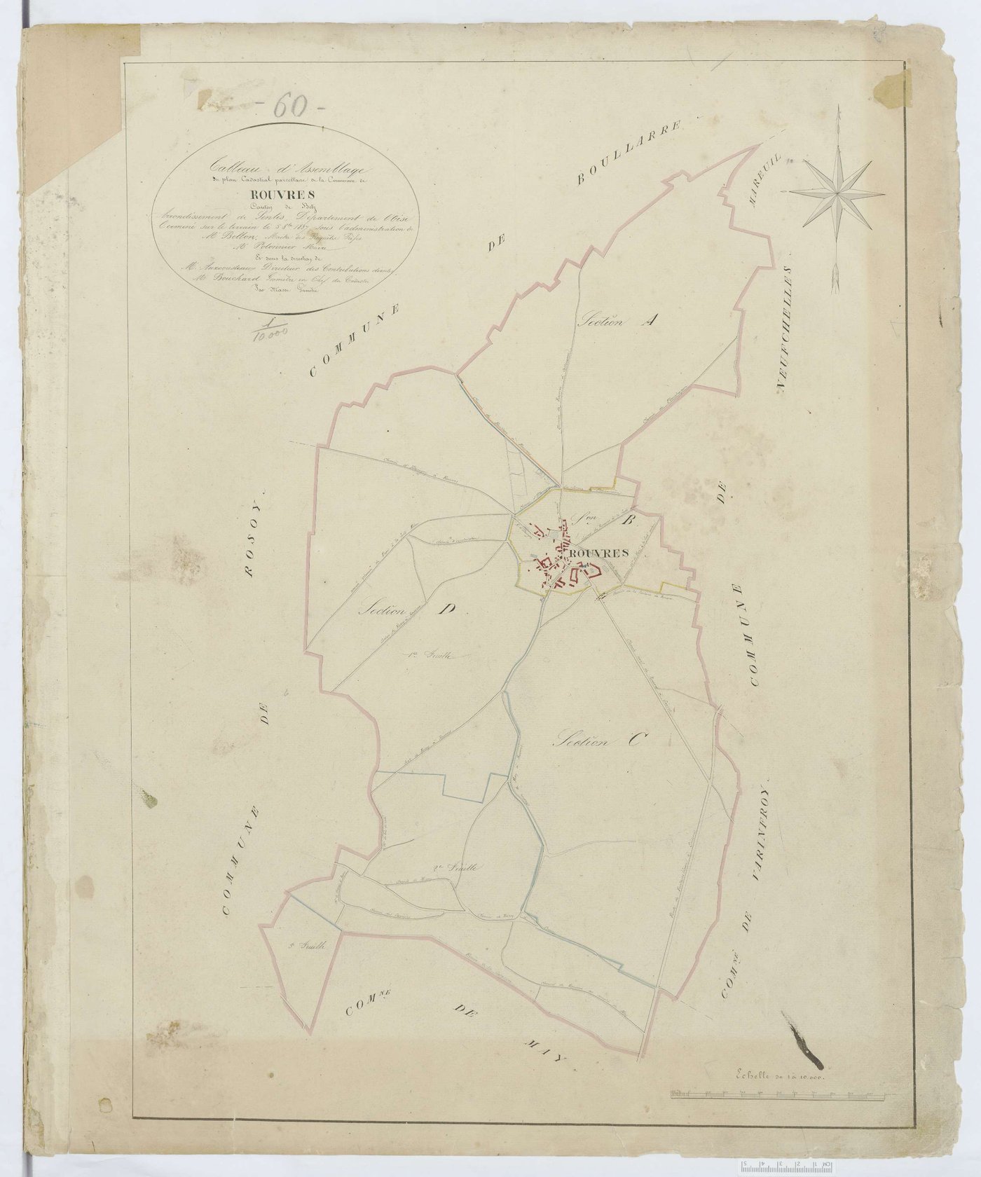 Rouvres-en-Multien - Cadastre napoléonien, tableau d'assemblage