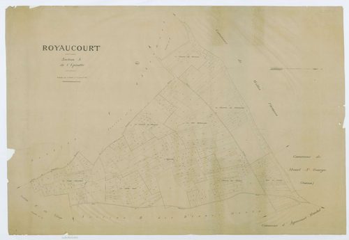 Royaucourt - Cadastre napoléonien (copie), section A, feuille unique, copie calque