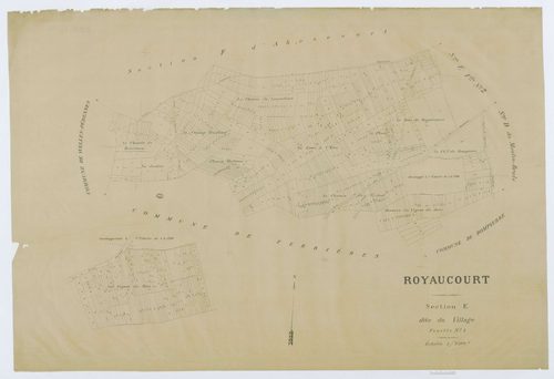 Royaucourt - Cadastre napoléonien (copie), section E1, copie calque
