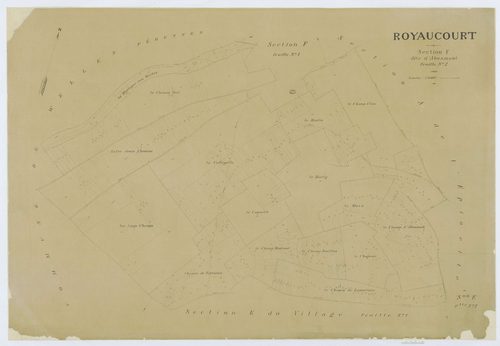 Royaucourt - Cadastre napoléonien (copie), section F2, copie calque