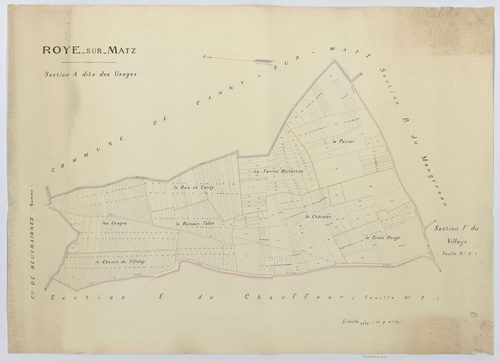 Roye-sur-Matz - Cadastre napoléonien (copie), section A, feuille unique