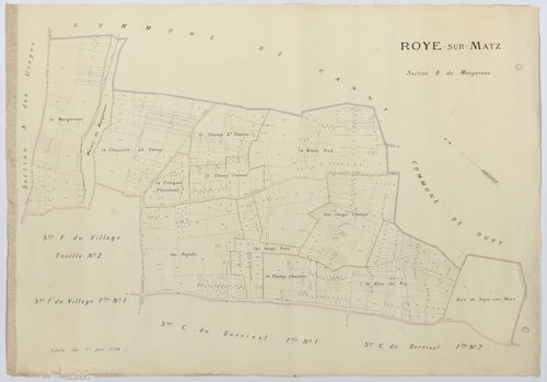 Roye-sur-Matz - Cadastre napoléonien (copie), section B, feuille unique