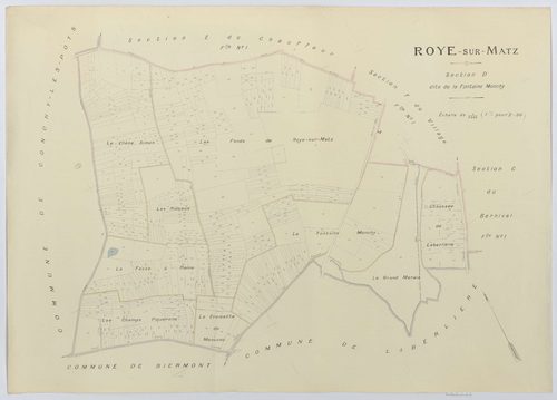 Roye-sur-Matz - Cadastre napoléonien (copie), section D, feuille unique