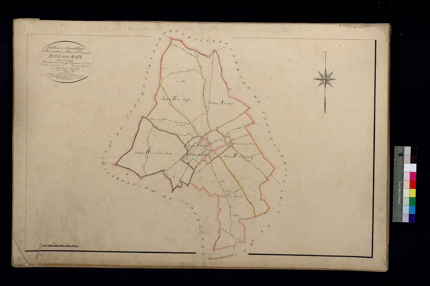 Roye-sur-Matz - Cadastre napoléonien, tableau d'assemblage