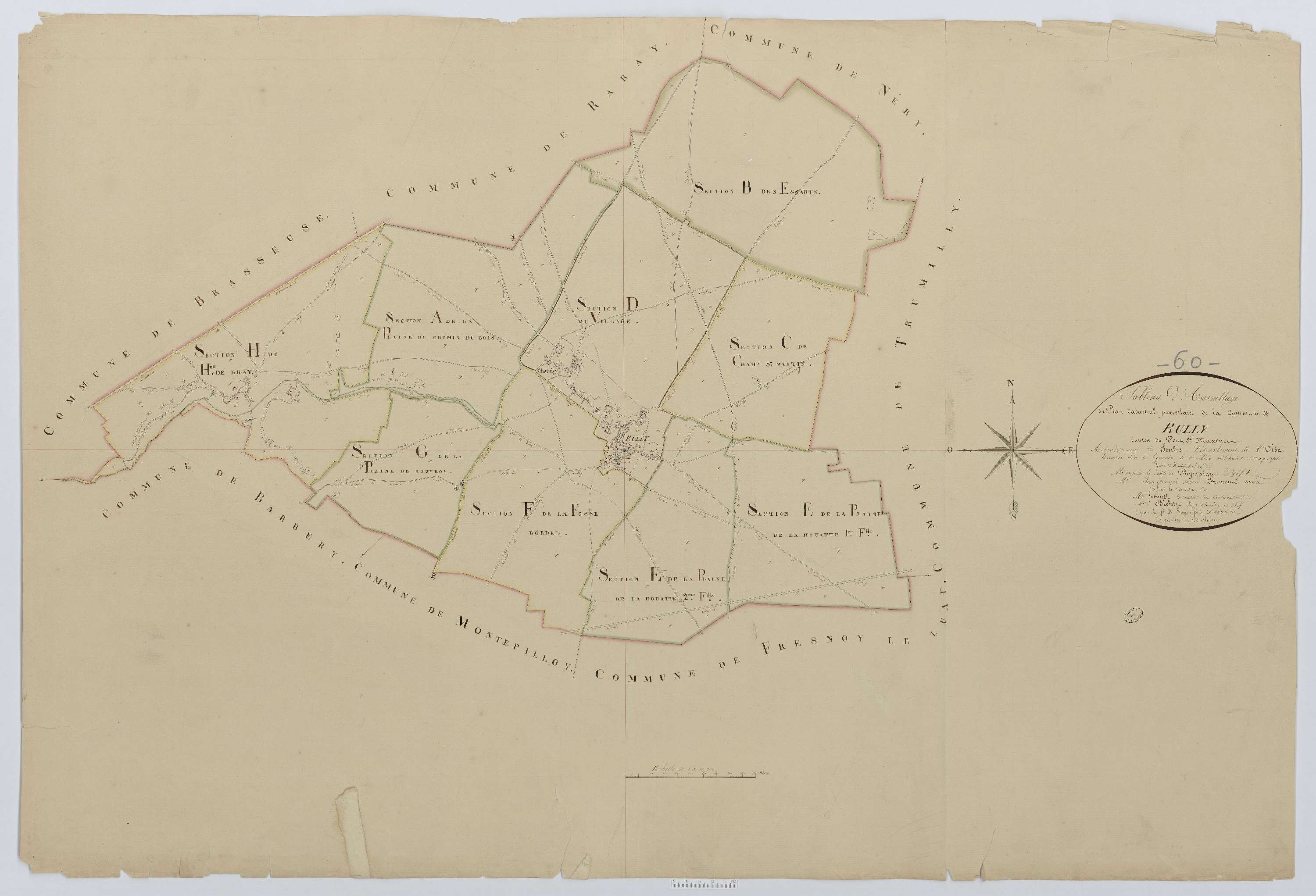 Rully - Cadastre napoléonien, tableau d'assemblage