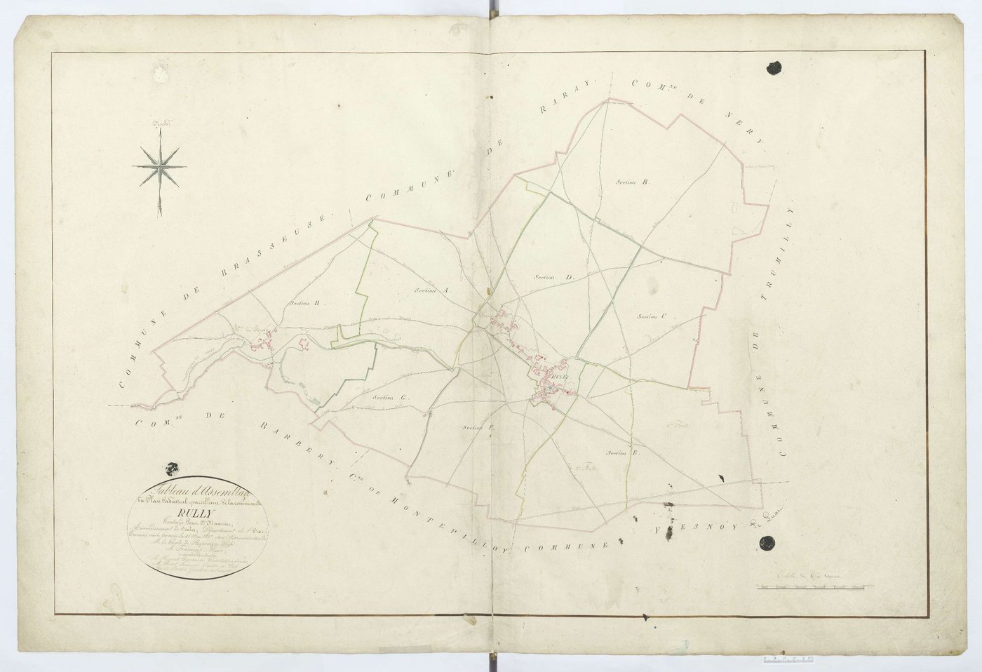 Rully - Cadastre napoléonien, tableau d'assemblage