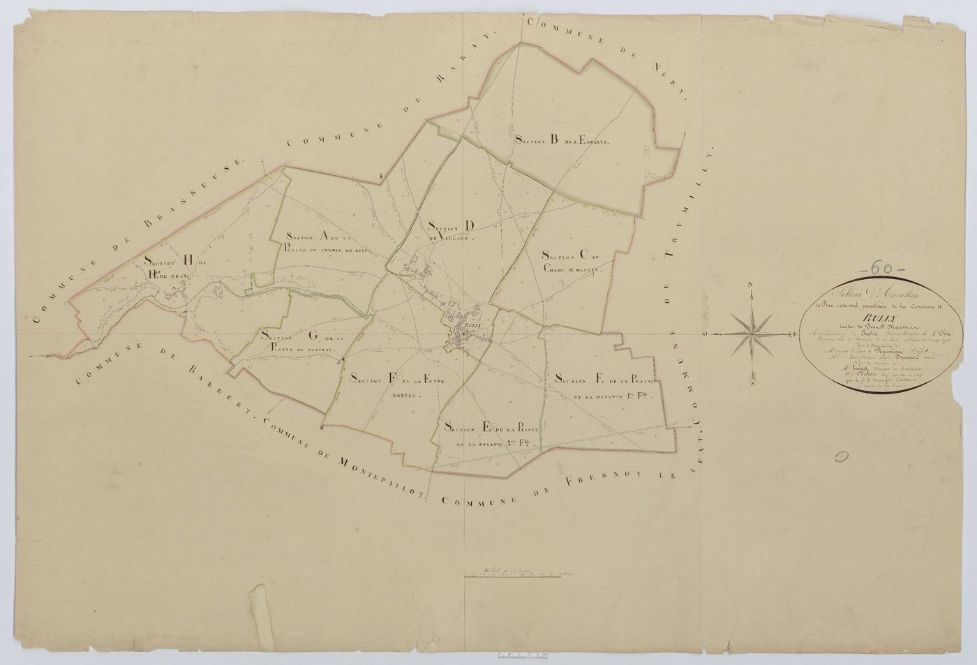 Rully - Cadastre napoléonien, tableau d'assemblage
