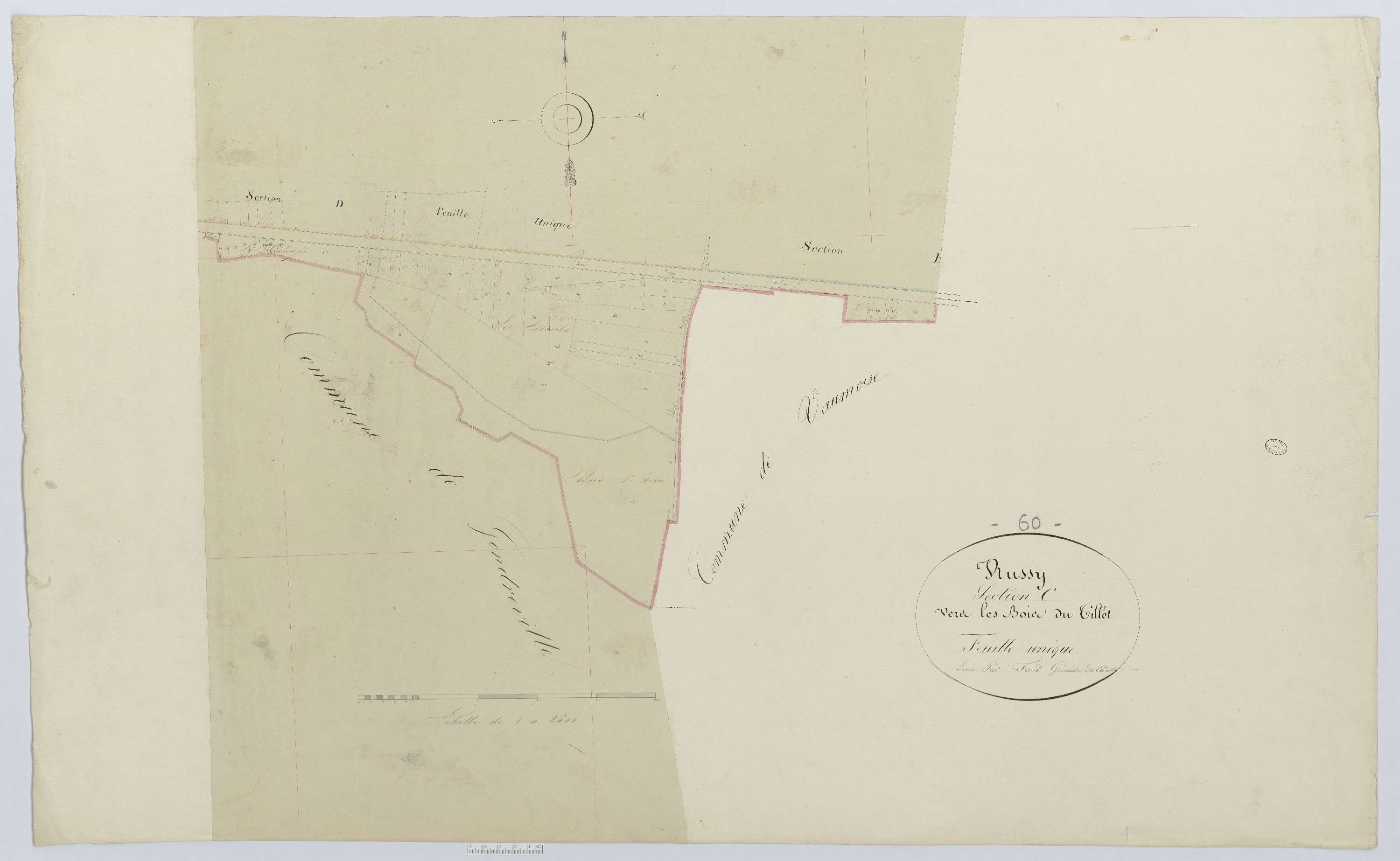 Russy-Bémont - Cadastre napoléonien, section C, feuille unique