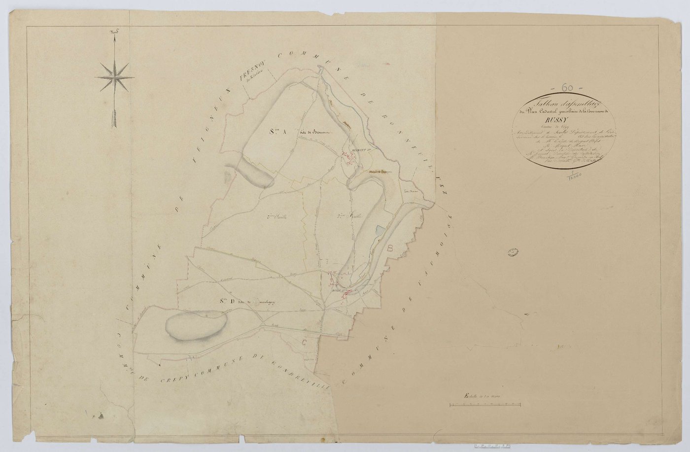 Russy-Bémont - Cadastre napoléonien, tableau d'assemblage