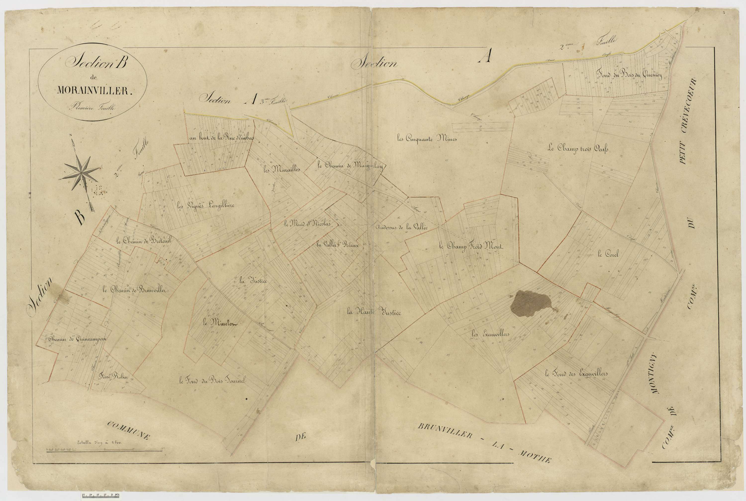 Sains-Morainvillers - Cadastre napoléonien, section B1