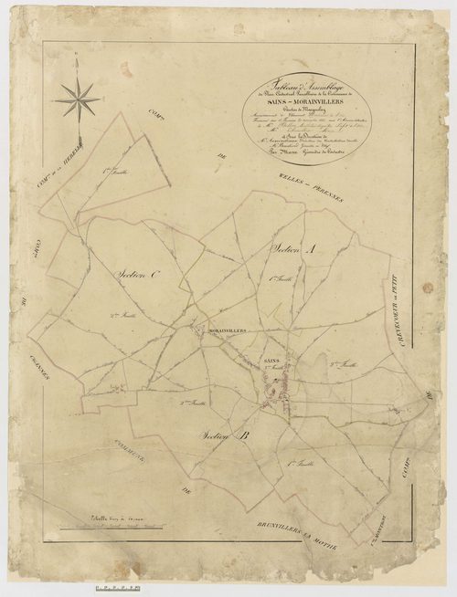 Sains-Morainvillers - Cadastre napoléonien, tableau d'assemblage