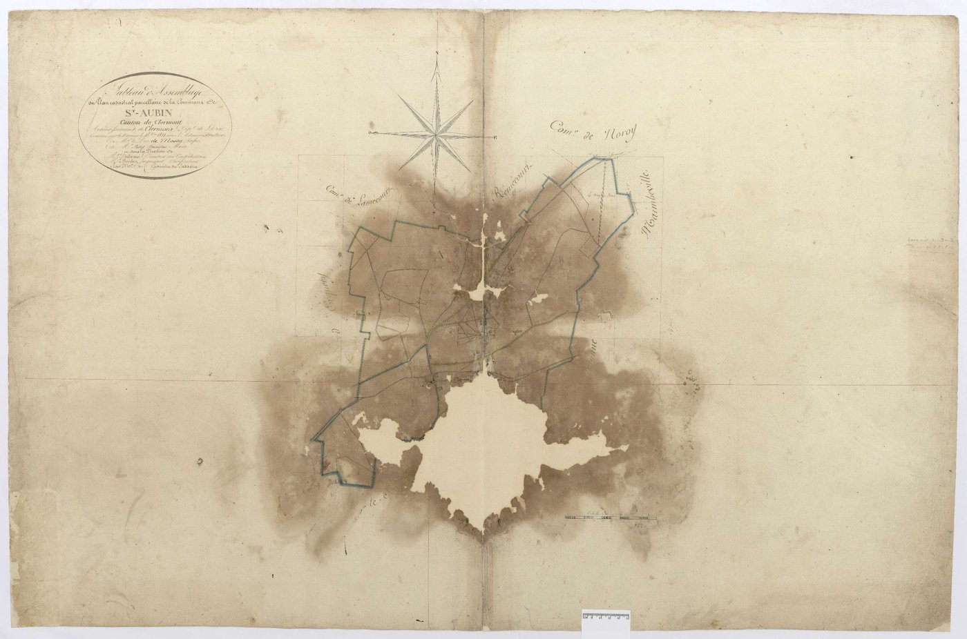 Saint-Aubin-sous-Erquery - Cadastre napoléonien, tableau d'assemblage