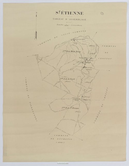 Saint-Étienne-Roilaye - Cadastre napoléonien (copie), tableau d'assemblage