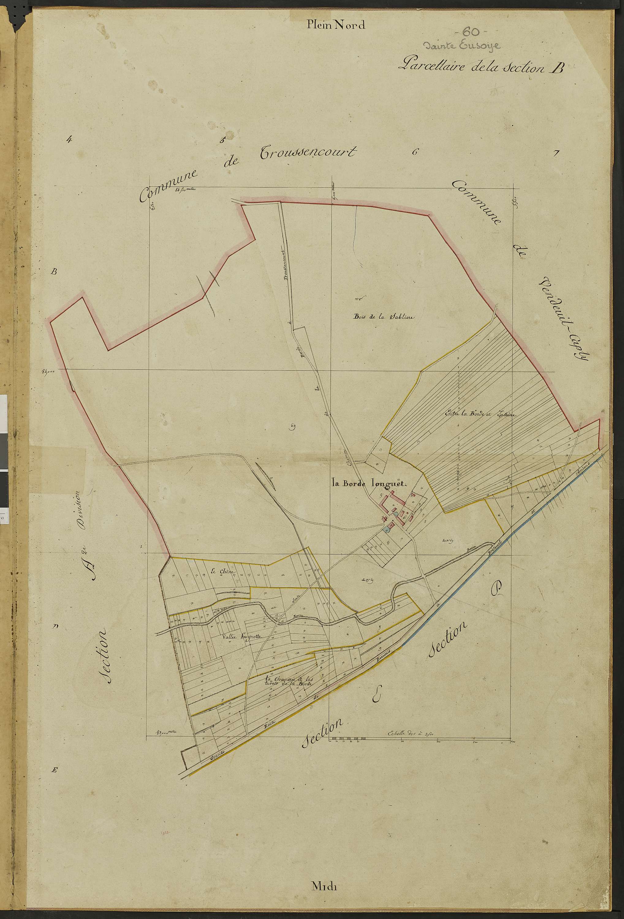 Sainte-Eusoye - Cadastre napoléonien, section B