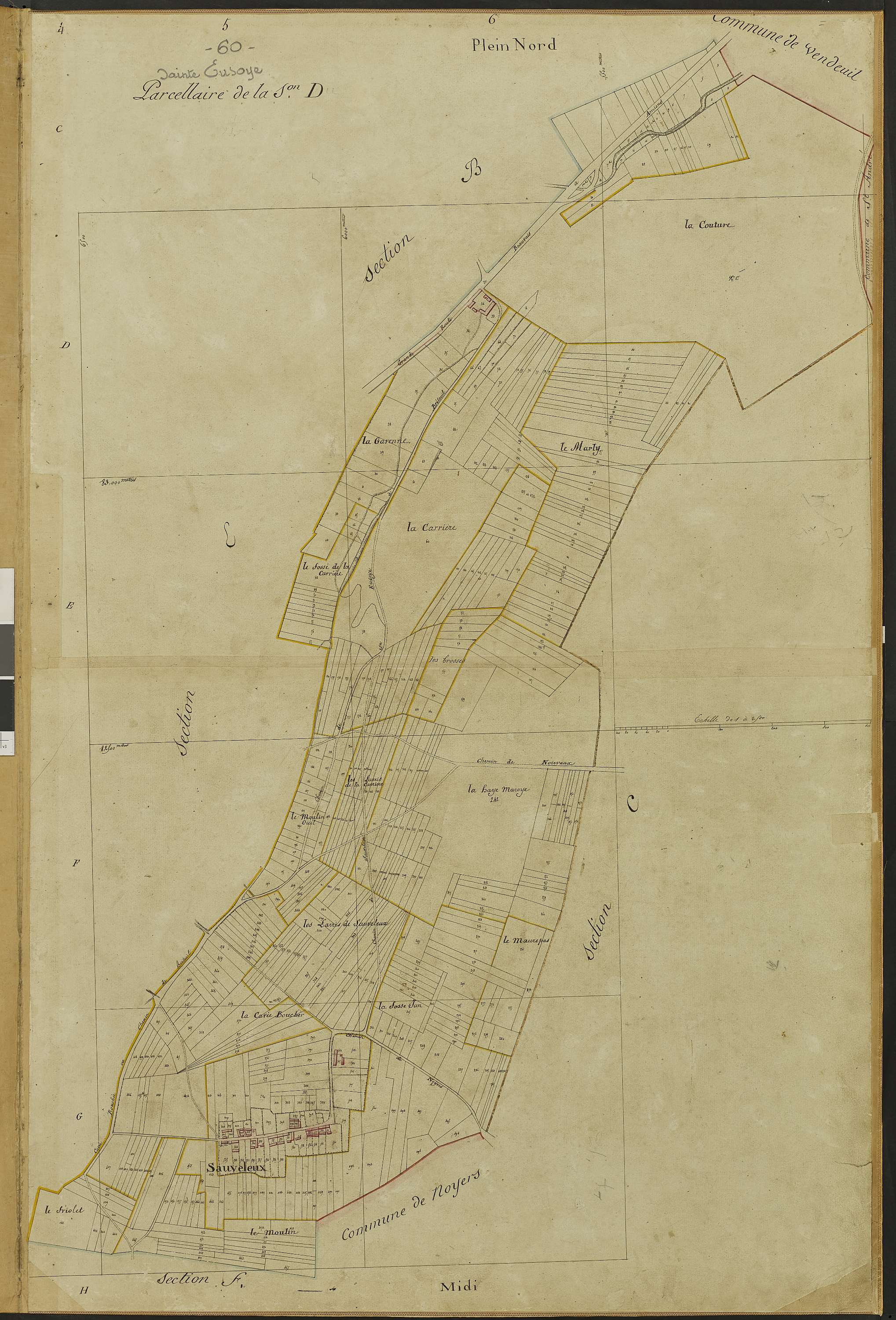 Sainte-Eusoye - Cadastre napoléonien, section D
