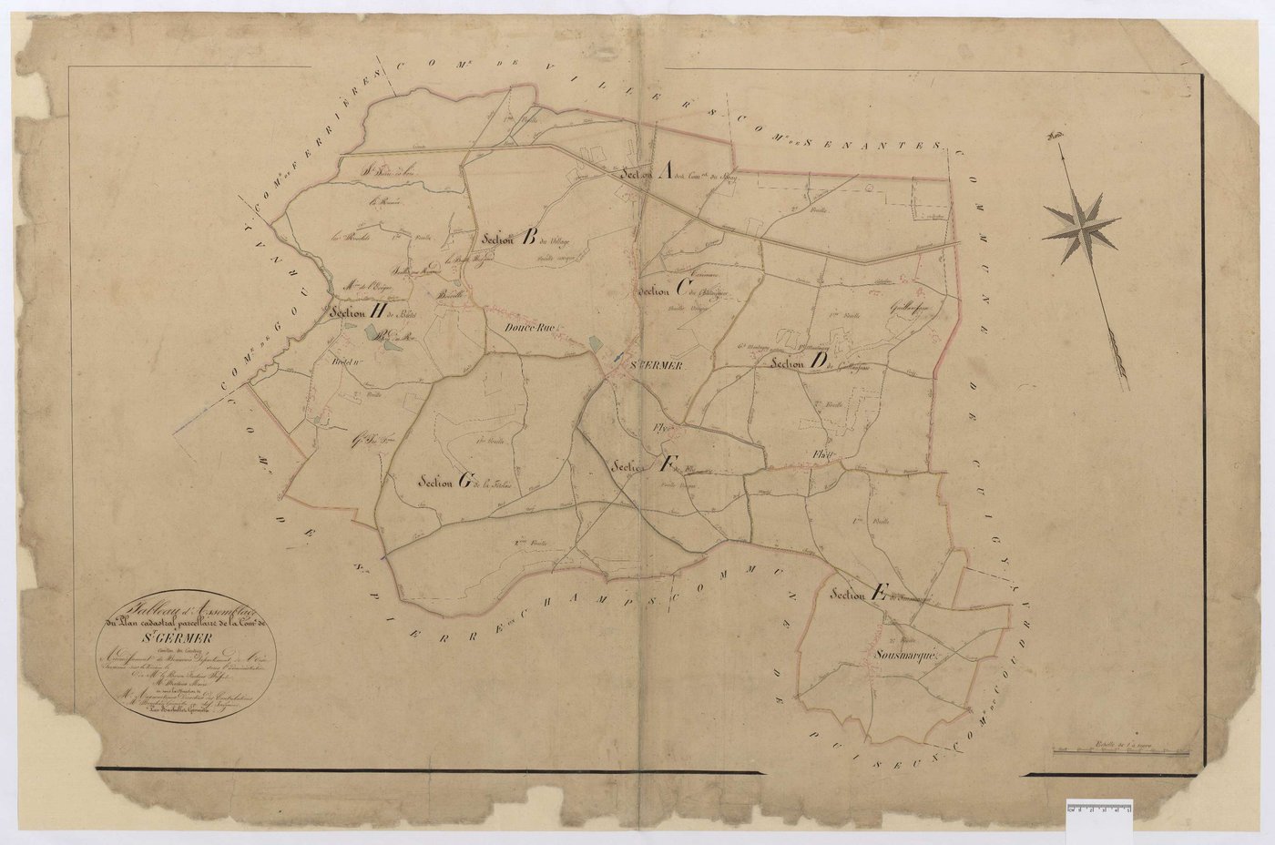 Saint-Germer-de-Fly - Cadastre napoléonien, tableau d'assemblage